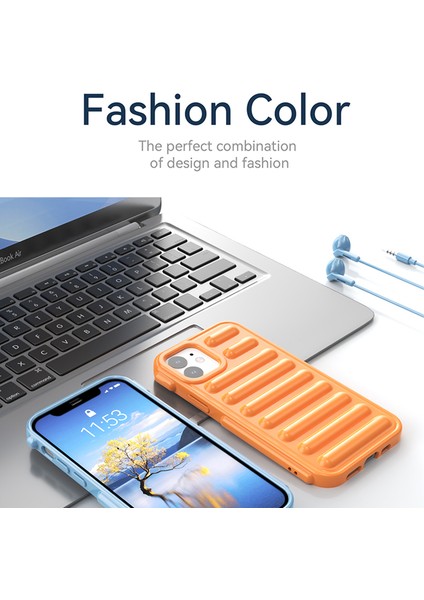 Kapsül Serisi iPhone 12 Tpu Kılıf Damla Korumalı Nervürlü Soft Telefon Kılıfı-Siyah (Yurt Dışından)