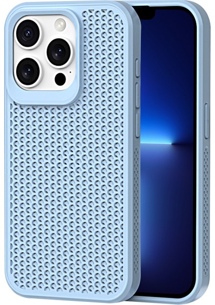 iPhone 13 Pro Için Kılıf Pc+Tpu Isı Dağıtımı Içi Boş Kapak Telefon Aksesuarları Distribütörler-Mavi (Yurt Dışından)