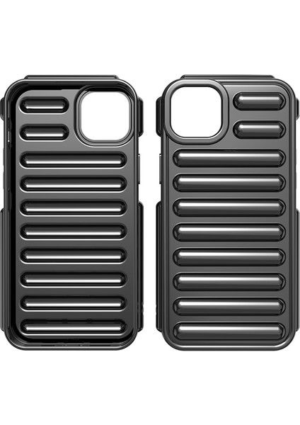 Kapsül Serisi iPhone 14 Plus Kılıf Anti-Drop Nervürlü Tpu Telefon Kılıfı-Siyah (Yurt Dışından) fırsatları