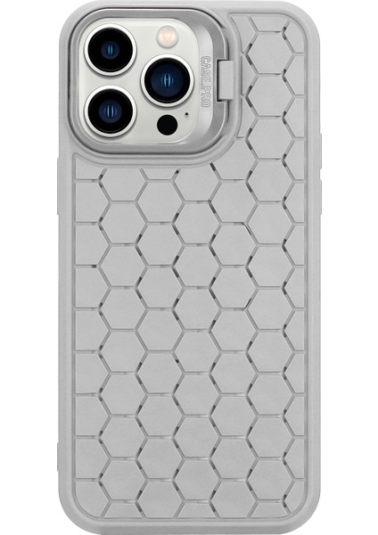iPhone 12/12 Pro Kickstand Kılıf Nefes Alabilir Soğutma Tpu Telefon Kapağı-Gri (Yurt Dışından)