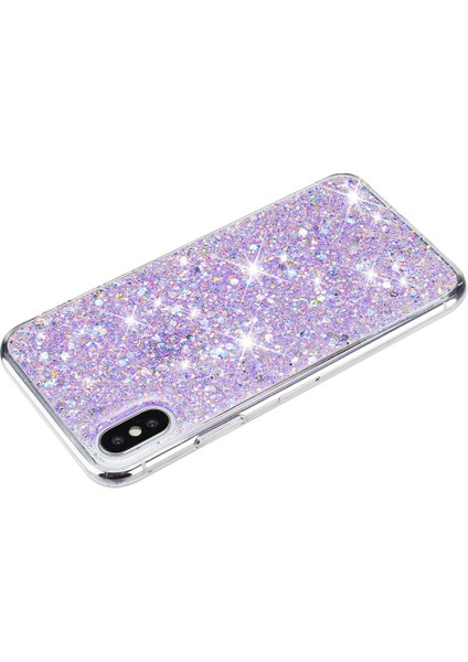 iPhone X/xs Için Kılıf Epoksi Telefon Koruyucu Kapak Işıltılı Toz Tpu Telefon Kabuğu-Mor (Yurt Dışından)