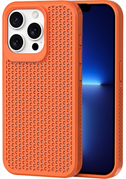 iPhone 13 Pro Için Kılıf Pc+Tpu Isı Dağıtımı Içi Boş Kapak Telefon Aksesuarları Distribütörler-Turuncu (Yurt Dışından)