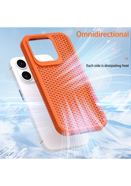 iPhone 13 Pro Için Kılıf Pc+Tpu Isı Dağıtımı Içi Boş Kapak Telefon Aksesuarları Distribütörler-Turuncu (Yurt Dışından)
