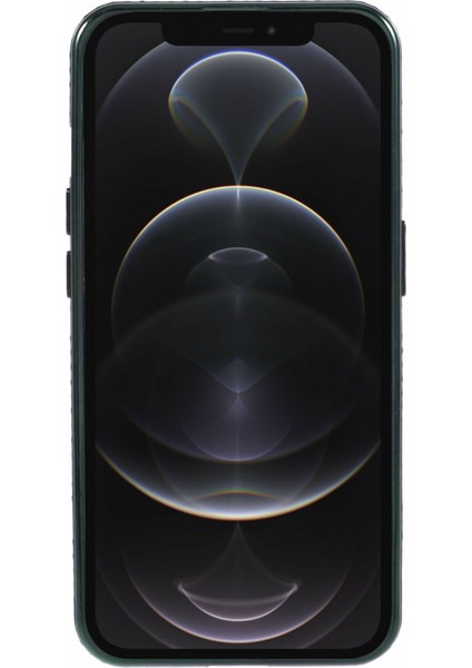 iPhone 12 Pro Max Için Tpu Kılıf Gradyan Kickstand Kapak, Yapay Elmas Lens Çerçeveli-Gece Yarısı Yeşili (Yurt Dışından)