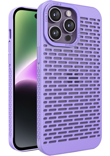 iPhone 15 Pro Için Içi Boş Arka Kasa Isı Dağılımı Sert Pc Telefon Kapağı-Koyu Mor (Yurt Dışından)