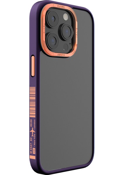 iPhone 14 Pro Cep Telefonu Kılıfları Metal Kamera Halkası Pc+Tpu Kapak-Mor (Yurt Dışından)