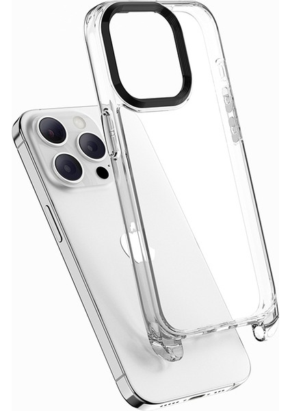 iPhone 13 Pro Için Şeffaf Kılıf Pc+Tpu Hibrit Telefon Kılıfı - Kordonlu-Şeffaf (Yurt Dışından)