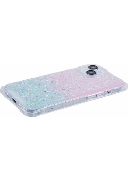 iPhone 13 Mini 5.4 Inç Kılıf Gradyan Tpu+Akrilik Darbeye Dayanıklı Telefon Kapağı-Pembe+Yeşil (Yurt Dışından)