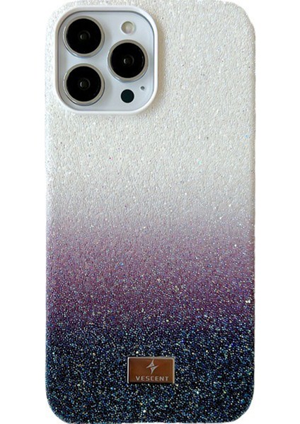 iPhone 13 Pro Için Anti-Damla Kapak Pc+Tpu Işıltılı Pudra Degrade Renkli Telefon Kılıfı-Siyah (Yurt Dışından)