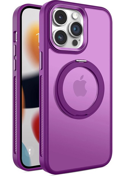 iPhone 13 Pro Kılıf Magsafe Pc+Tpu Halkalı Kickstand Telefon Kılıfı-Koyu Mor ile Uyumlu (Yurt Dışından)
