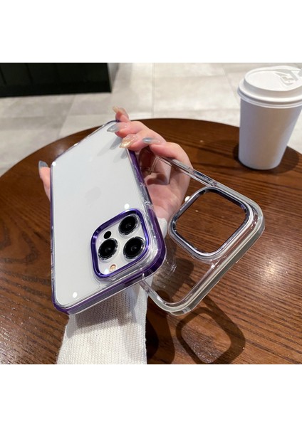 iPhone 12 Için 6,1 Inç/12 Pro 6,1 Inç Kılıf Pc+Tpu Şeffaf Damla Korumalı Telefon Kapağı-Mavi (Yurt Dışından)