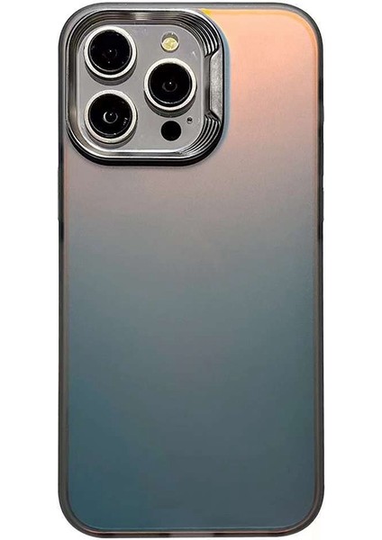 iPhone 15 Pro Kılıf Lazer Efektli Degrade Darbeye Dayanıklı Pc+Tpu Telefon Kapağı-Gri (Yurt Dışından)