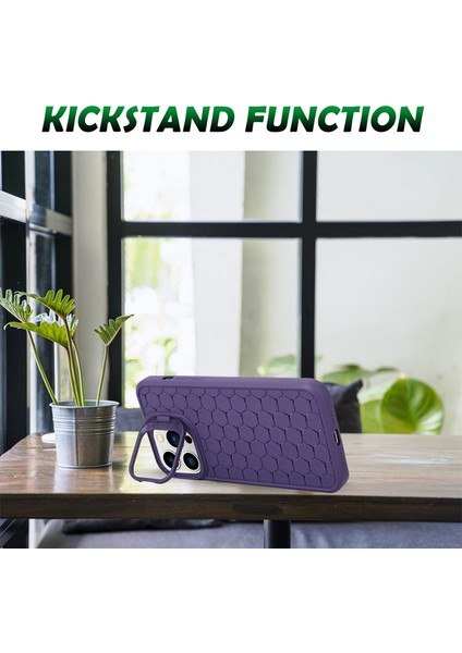 iPhone 14 Pro Max Için Kickstand Kılıf Isı Dağılımı Tpu Cep Telefonu Kapağı-Mor (Yurt Dışından) fırsatları