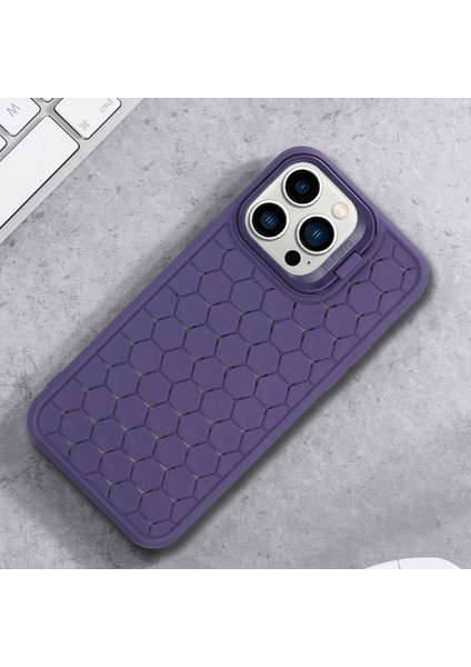 iPhone 14 Pro Max Için Kickstand Kılıf Isı Dağılımı Tpu Cep Telefonu Kapağı-Mor (Yurt Dışından) indirimleri
