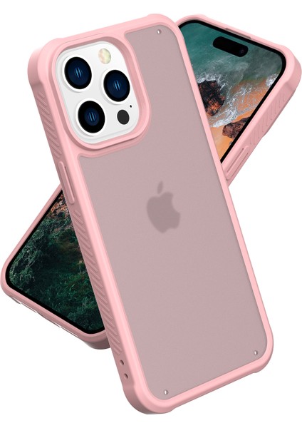 iPhone 14 Pro Max Mat Kılıf Tpu+Pc Ince Arka Kapak Cep Telefonu Aksesuarları-Açık Pembe (Yurt Dışından)