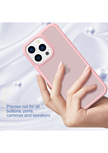 iPhone 14 Pro Max Mat Kılıf Tpu+Pc Ince Arka Kapak Cep Telefonu Aksesuarları-Açık Pembe (Yurt Dışından) fırsatları