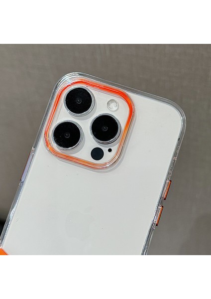 iPhone 14 Pro Max Için Darbeye Dayanıklı Kılıf Sert Pc Iki Renkli Ekleme Telefon Kapağı-Beyaz (Yurt Dışından)