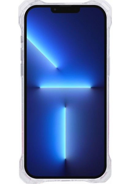 iPhone 13 Pro Için Çift Renkli Degrade Telefon Kılıfı Tpu+Askı-Gümüş+Pembe ile Akrilik Arka Kabuk (Yurt Dışından)