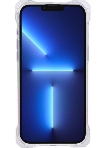 iPhone 13 Pro Için Çift Renkli Gradyan Telefon Kılıfı Tpu+Askılı Akrilik Arka Kabuk-Sarı+Pembe (Yurt Dışından)