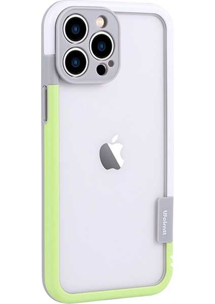 iPhone 13 Pro Cep Telefonu Kılıfları Çift Renkli Çerçeve Pc+Tpu Arka Kapak-Sarı+Beyaz (Yurt Dışından)