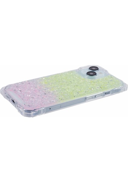 iPhone 13 Mini 5.4 Inç Kılıf Gradyan Tpu+Akrilik Darbeye Dayanıklı Telefon Kapağı-Sarı+Pembe (Yurt Dışından)
