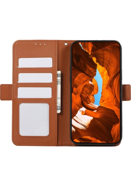 iPhone 14 Pro Için Deri Kılıf Rfıd Engelleme Cüzdan Koruyucu Telefon Kapağı-Kahverengi (Yurt Dışından)