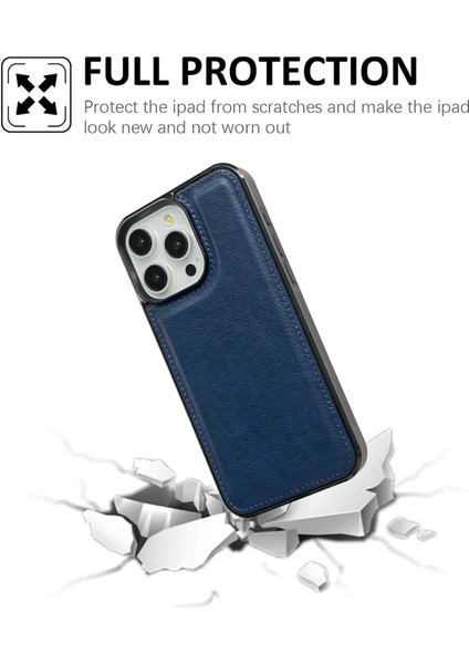 iPhone 13 Pro Için Kılıf Buzağı Dokusu Tpu+Deri Darbeye Dayanıklı Akıllı Telefon Kabuğu-Safir (Yurt Dışından) fiyatları