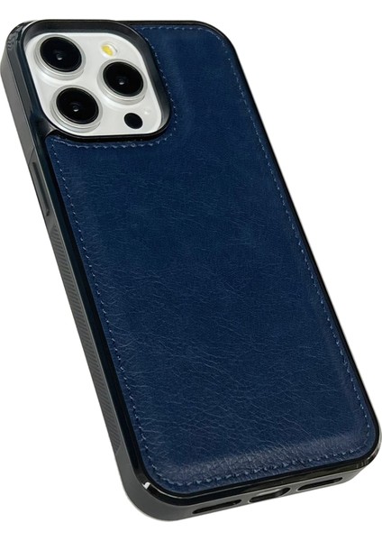 iPhone 13 Pro Için Kılıf Buzağı Dokusu Tpu+Deri Darbeye Dayanıklı Akıllı Telefon Kabuğu-Safir (Yurt Dışından) modelleri