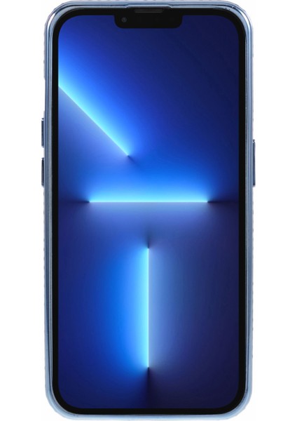 iPhone 13 Pro Için Darbeye Dayanıklı Yapay Elmas Dekor Yüzük Kickstand Tpu Telefon Kapağı-Mavi (Yurt Dışından)