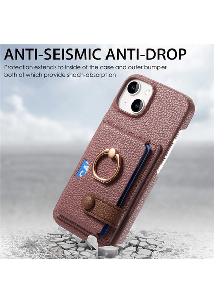 iPhone 14 Için Kılıf Çubuğu Kart Yuvası Pu+Pc+Tpu Düşmeyi Önleyici Telefon Kabuk-Tarih Kayısı (Yurt Dışından) indirimleri