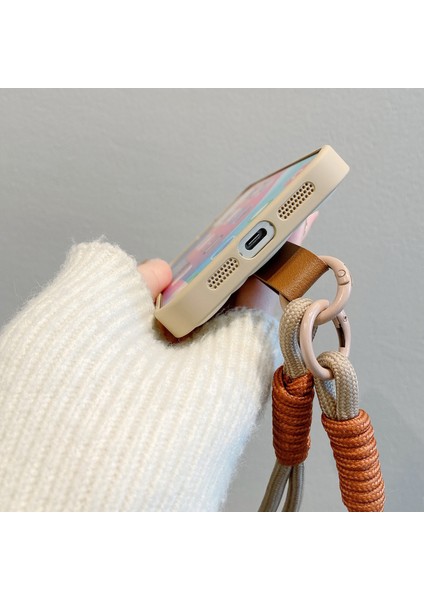 iPhone 13 Pro Için 6.1 Inç Kılıf Aşağı Ceket Tasarımı Sevimli Ayı Deri + Bilek Kayışı ile Tpu Telefon Kılıfı-Kahverengi (Yurt Dışından)