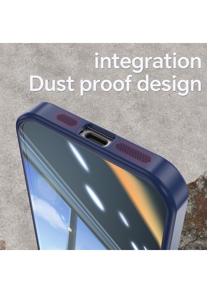 iPhone 12 Pro Max Için Kamera Koruma Metal Düğmeler Tpu+Akrilik Damlamaya Dayanıklı Telefon Kapağı-Koyu Mavi (Yurt Dışından)