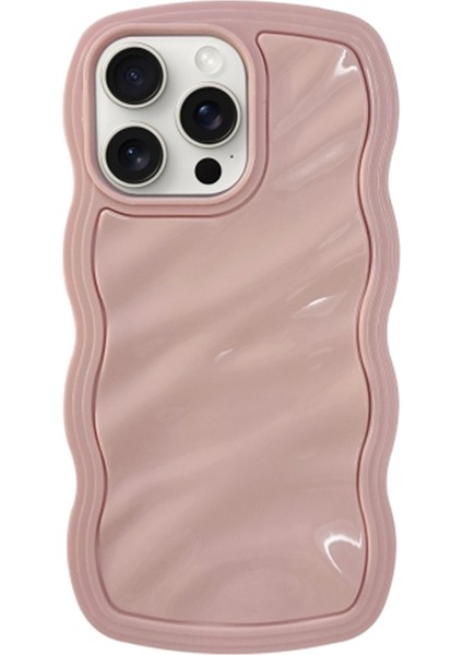 iPhone 15 Pro Kılıf Su Dalgalanma Tpu Çizilmez Telefon Kapağı-Pembe (Yurt Dışından)