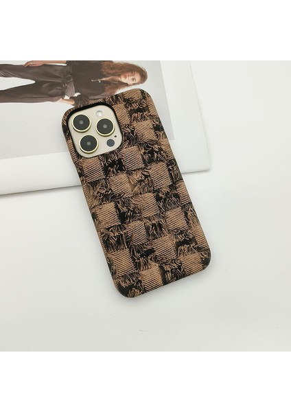 iPhone 13 Pro Için Telefon Kılıfı Darbeye Dayanıklı Kot Doku Pu+Pc Telefon Kapağı-Kahverengi (Yurt Dışından) fiyatları
