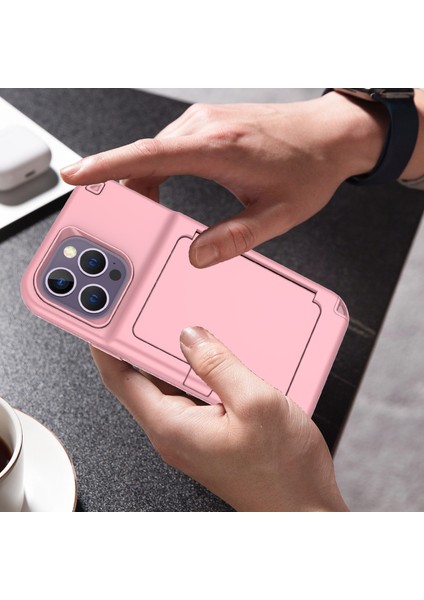 iPhone 15 Pro Max Kılıf Pc+Tpu Gizli Kart Yuvalı/aynalı Telefon Kılıfı-Gül Altın (Yurt Dışından) indirimleri