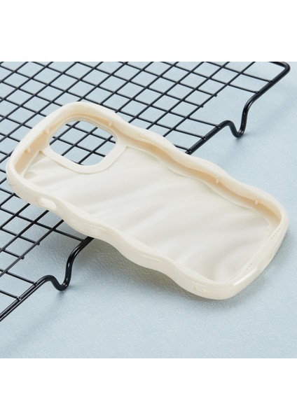 iPhone 14 Için Kılıf Kaymaz Tutuş Dalga Kıvırcık Çerçeve Şekli Tpu+Pc Telefon Kapağı-Beyaz (Yurt Dışından) fırsatları