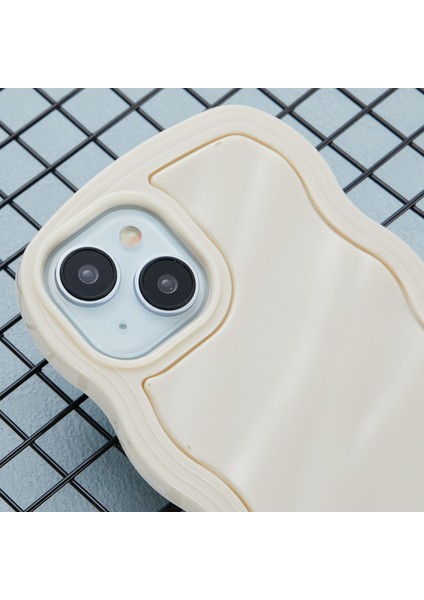 iPhone 14 Için Kılıf Kaymaz Tutuş Dalga Kıvırcık Çerçeve Şekli Tpu+Pc Telefon Kapağı-Beyaz (Yurt Dışından) indirimleri
