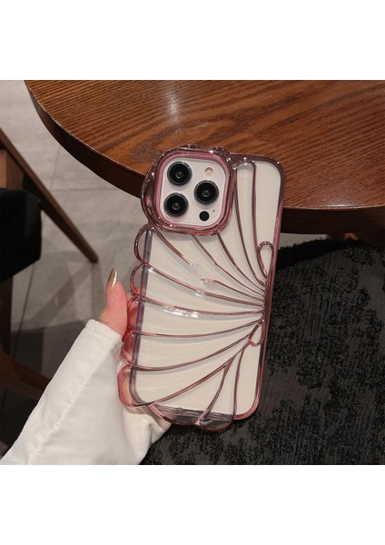 iPhone 13 Pro Için Kılıf Deniz Kabuğu Temizle Tpu Galvanik Yaz Telefon Kapağı-Gül Altın (Yurt Dışından)