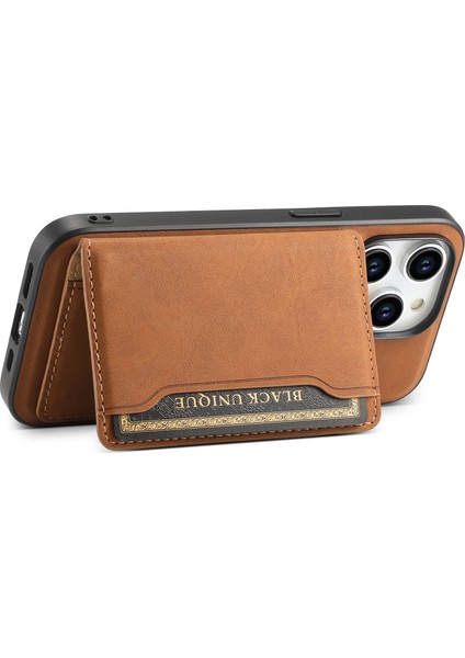 iPhone 15 Pro Kılıfları Için Deri+Tpu+Pc Telefon Kılıfı Magsafe-Brown ile Uyumlu (Yurt Dışından) modelleri