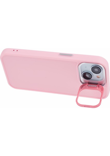 iPhone 15 Plus Kılıf Lensli Koruyucu Silikon Telefon Kılıfı Çubuğu-Pembe (Yurt Dışından) modelleri