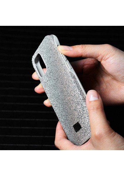iPhone 11 Pro Kılıf Pc+Tpu Sıcak Pres Kalıplama Glitter Anti-Damla Telefon Kapağı-Siyah+Gümüş (Yurt Dışından) fiyatları