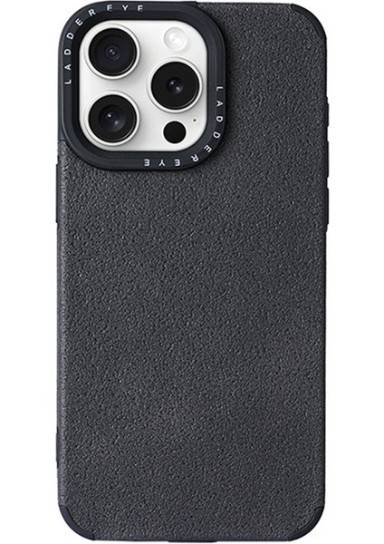 iPhone 15 Pro Kılıf Ay Krater Desenli Tam Korumalı Telefon Kılıfı-Siyah (Yurt Dışından)
