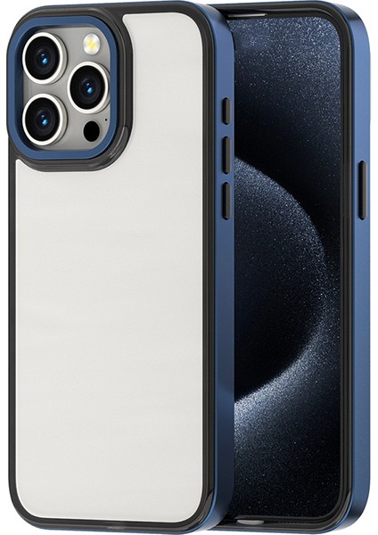 iPhone 13 Pro Için 6.1 Inç Kılıf Tpu+Pc Galvanik Kenarlar Telefon Kapağı-Mavi (Yurt Dışından)