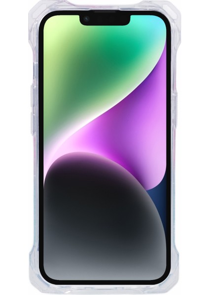 iPhone 14 Için Darbeye Dayanıklı Kılıf Tpu+Akrilik Telefon Arka Kapak Askılı Çift Renkli Degrade Tasarım-Pembe+Yeşil (Yurt Dışından) modelleri