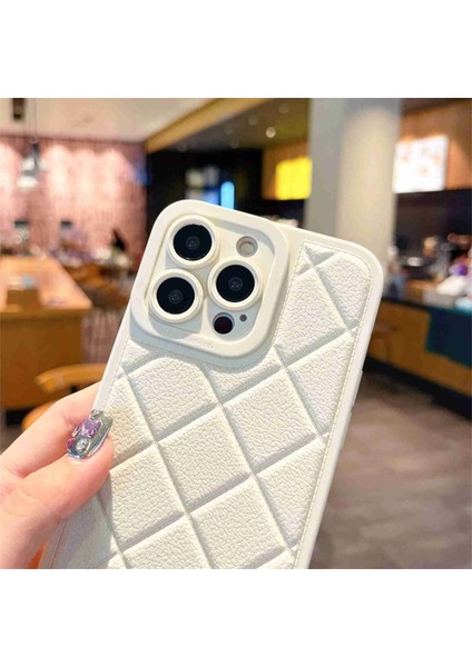 iPhone 13 Pro Kılıf Eşkenar Dörtgen Desenli Tpu Düşmeye Karşı Koruyucu Telefon Kapağı-Mavi (Yurt Dışından)