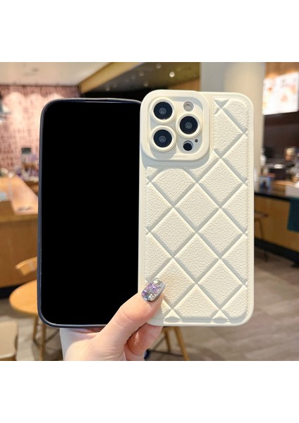 iPhone 13 Pro Kılıf Eşkenar Dörtgen Desenli Tpu Düşmeye Karşı Koruyucu Telefon Kapağı-Mavi (Yurt Dışından)