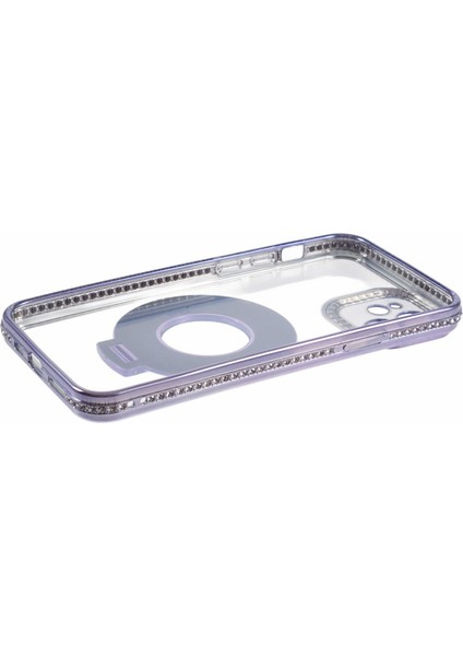 iPhone 12 Için Tpu Kılıf Rhinestones Dekor Yüzük Kickstand Damla Korumalı Telefon Kapağı-Koyu Mor (Yurt Dışından) indirimleri