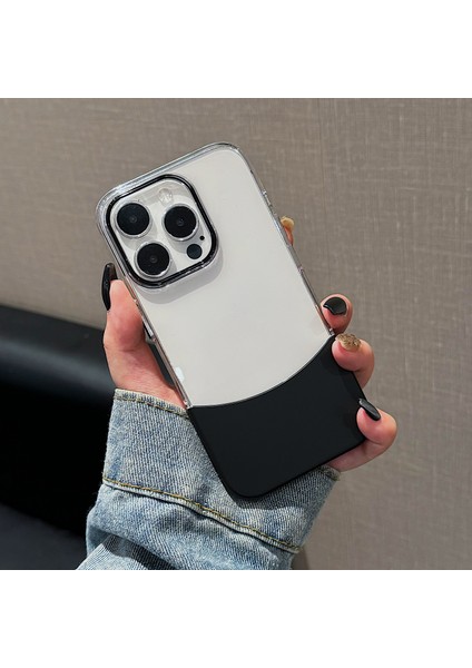 iPhone 13 Pro Kılıf Darbeye Dayanıklı Pc Iki Renkli Ekleme Telefon Kapağı-Siyah (Yurt Dışından)