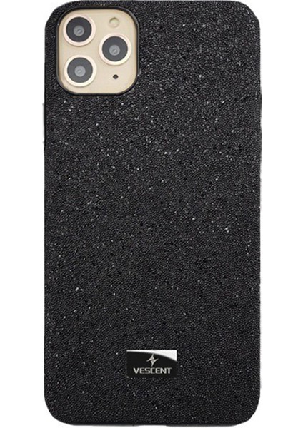 iPhone 15 Pro Max Için Anti-Damla Pc+Tpu Telefon Kılıfı Sıcak Pres Kalıplama Parıltılı Toz Telefon Kapağı-Siyah (Yurt Dışından)