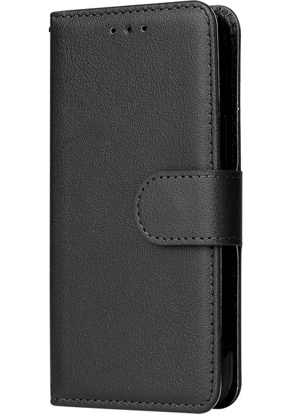 iPhone 11 Pro Max Için Kılıf Manyetik Pu Deri Standlı Flip Telefon Kapağı-Siyah (Yurt Dışından)